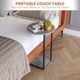 thumbnail image 5 of Round C-Shaped End Table - Small Space Sofa Side Table - Grey Finish, 5 of 7