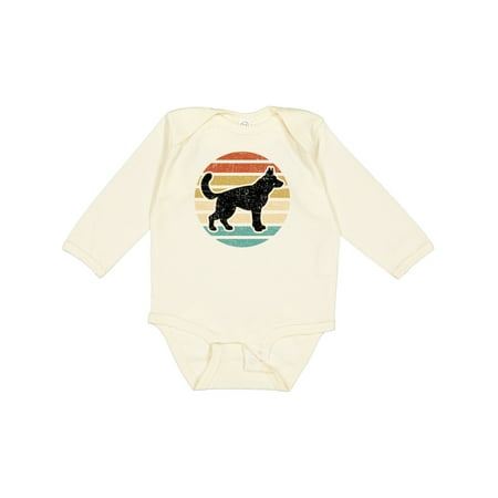 

Inktastic German Shepherd Silhouette Vintage Retro Gift Baby Boy or Baby Girl Long Sleeve Bodysuit