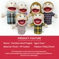 thumbnail image 4 of Family Hand Puppets 12 Inch Grandparents, Mom & Dad, Brother & Sister Plush Hand Puppet Toys Role-Play Toy Puppets for Kids Storytelling Imaginative Pretend Play Teaching Preschool, 4 of 5