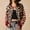 Red, variant on Women's Leopard Print Stripe Sleeve Cardigan, Button-Front Long Sleeve Knit Sweater for Casual Streetwear