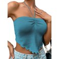thumbnail image 3 of Women Tube Top, Strapless Backless Tie-up Irregular Hem Summer Vest, 3 of 7