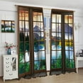 thumbnail image 4 of Natural Lake Blackout Curtains, Printed Window View at Sunrise, Bedroom Living Room Kitchen Rod Pocket Curtains84X84 Inch, 4 of 5