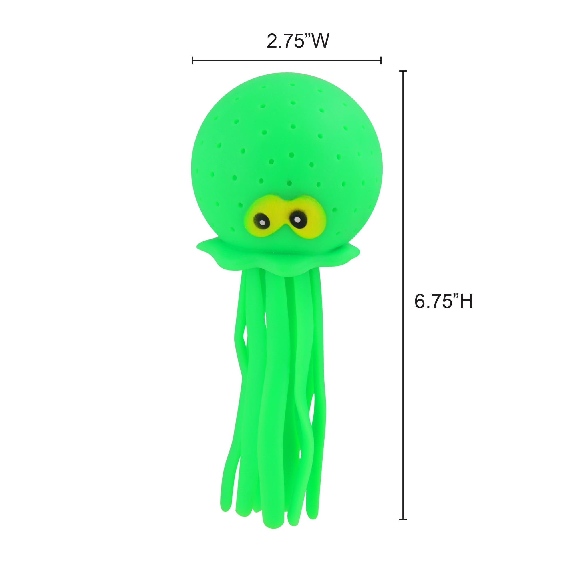 Play Day Squishy Squids Light-up Green Blue Orange Indoor-Outdoor Kids Water Play, Ages 3+, Unisex, 3 Pack