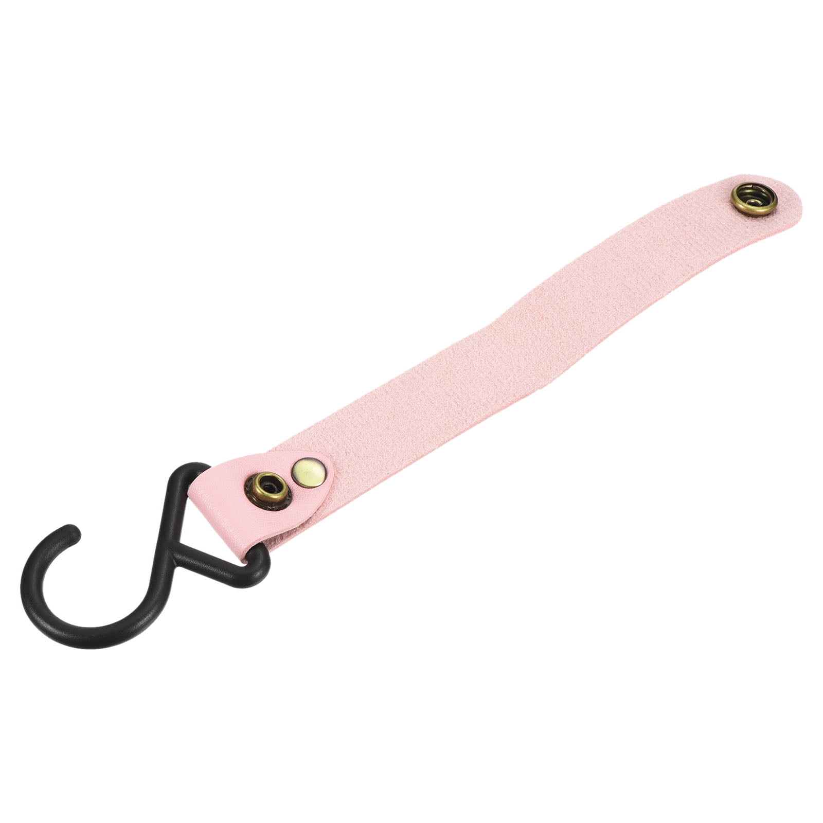 Unique Bargains PU Leather S Shelf Hooks Camping Hook Hanger Plastic Outdoor Pink