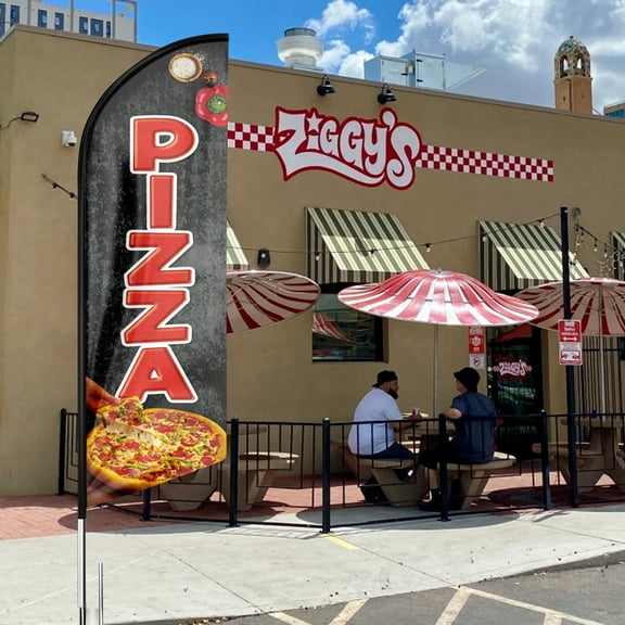 Pizza Sign Feather Flag ,8FT Pizza outdoor advertising flag, Pizza Business Sign,Pizza Swooper Flag（FLAG ONLY）