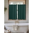 thumbnail image 7 of Tier Curtains 45 Inches Long, Pure Dark Green Window Treatment Curtain Drapes, Simple Solid Color Window Half Privacy Curtains for Bedroom Bathroom, 42"x45", 2 Panels, 7 of 7