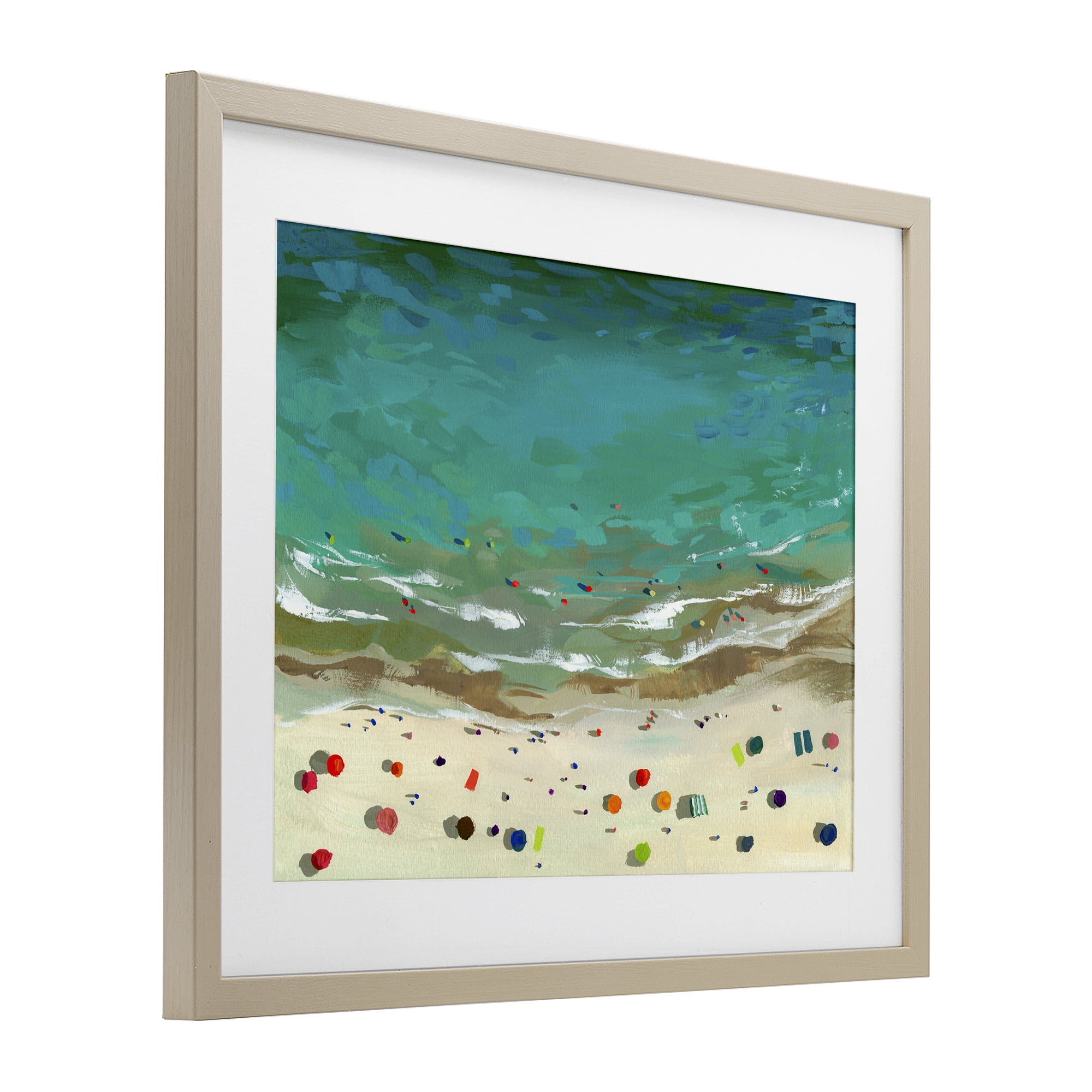 Stupell Industries Aerial Turquoise Shoreline Birch Framed Print Under Glass, design by Brook Page
