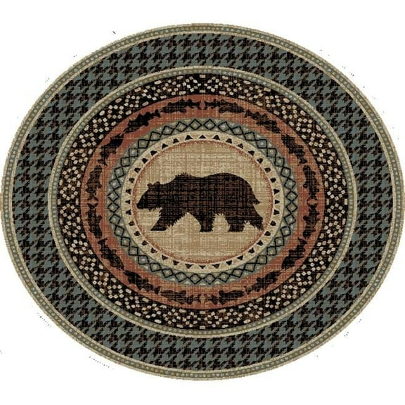 7 ft. 10 in. x 7 ft. 10 in. Round American Destination Asheville Area Rug, Multi Color