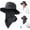 Black, variant on Breathable Fisherman Hat with Detachable Face Mask, Neck Flap Wide Brim Fishing Hat, Bucket Hat Sun Hats for Men Women