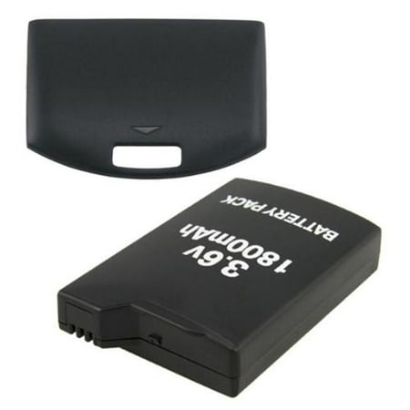 1800mAh Rechargeable Battery Pack + Back Door Cover by Insten for Sony PSP 1000 1001