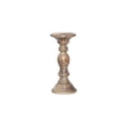thumbnail image 3 of Handmade Mango Wood Eco-friendly Traditional Medium Burnt Set Of One 9" Pillar Candle Holder, 3 of 8