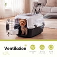thumbnail image 4 of EDX Dog Crates for Small Dogs & Cat Carriers, Two-Door Plastic Pet Kennel, Top & Front Loading, 23", White&Black, 4 of 6
