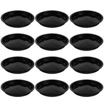 25pcs Heavy Duty Plant Saucers for Storage Black Plastic Flowerpot Saucer 7.1 Inches Round