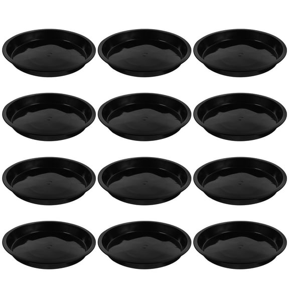 25pcs Heavy Duty Plant Saucers for Storage Black Plastic Flowerpot Saucer 7.1 Inches Round