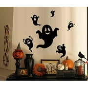 HALLOWEEN DECOR ~ Flying Ghost ~ Halloween ~ Wall or Window Decal 6 Ghost (Black) THESE ARE NOT WINDOW CLINGS