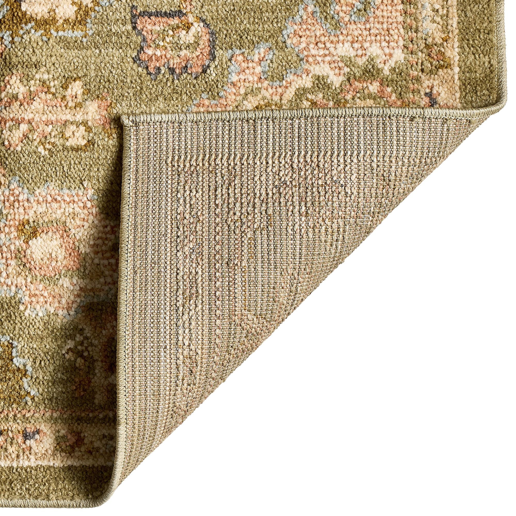 Better Homes and Garden Modern Oushak Low Pile Stain and Fade Resistant Indoor Green Area Rug, 7'10" x 10'