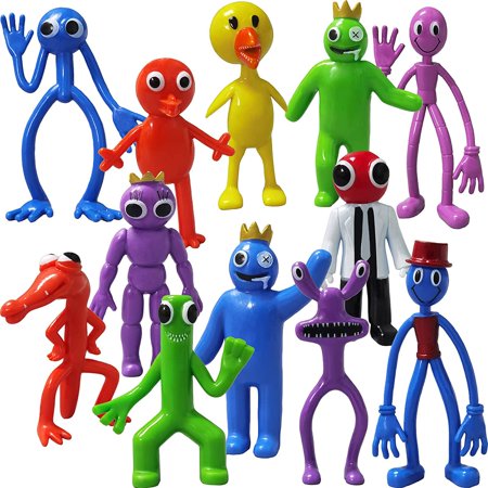 Rain Friends Toys, Rainbow Action Figures, 4.33in Rainbow Horror Game Character Model Toys Gifts for Kids Cake Toppers Theme Party Supplies, Decorations Collection Playset (12pcs/Set)