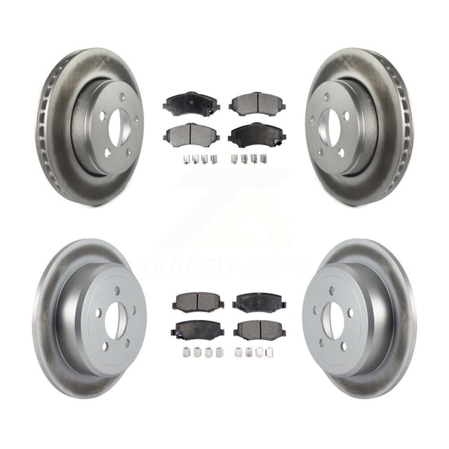 Transit Auto Front Rear Coated Disc Brake Rotors and Semi-Metallic Pads Kit for Car Jeep Liberty Dodge Nitro KGF-100731