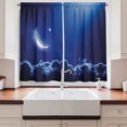 thumbnail image 2 of Ambesonne Night Kitchen Curtains, Crescent Moon and Stars, 55"x39", Royal Blue White, 2 of 3