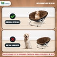 thumbnail image 2 of Bundaloo Round Foldable Dog & Cat Bed - Folding Pet Cot, Elevated Portable Seat Cushion with Removable & Washable Cover - for Small to Medium-Sized Pets - 30lbs Maximum Weight Capacity - 21" Wx15 H, 2 of 8