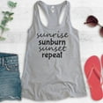 thumbnail image 2 of Sunrise Sunburn Sunset Repeat Tank Top, Ladies Racerback Tank Top, Beach Tank, Vacation Tank, Heather Gray, Medium, 2 of 3