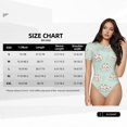 thumbnail image 5 of Pofeuu Flora Daisy Cactus Print Short Sleeve Body Suits Women Round Neck Bodysuits for Women Onesie Adult Set Body Suit-, 5 of 7