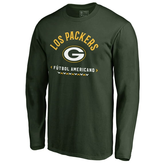 Men's Green Green Bay Packers Futbol Americano Long Sleeve T-Shirt