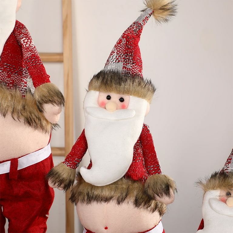 EQWLJWE Christmas Plush Toy Retractable Long Leg Standing Plush Doll Christmas Cute Santa Claus Christmas Ornaments Doll Telescopic Legs Christmas