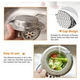 thumbnail image 5 of KALIM Sink Strainer 2Pcs, Basket Catcher Made of 304 Stainless Steel, Drain Filter Basket 4.5'' Diameter Wide Rim, Dense Mesh, Rust-Free, Dishwasher Safe, Suitable for Kitchen/Bathroom/Outdoor Drain, 5 of 6
