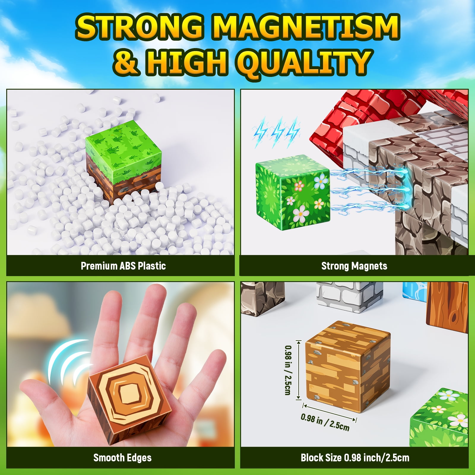 Magnetic Blocks 84PCS Magnetic Building Cube Game, Constructions Toys for Boys & Girls Age 3-4, 5 6 7 8 9 10,Sensory Tiles Building Birthday for Toddlers