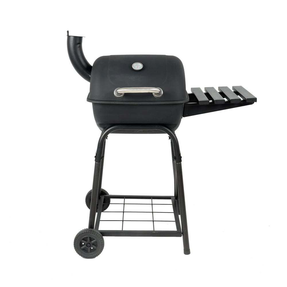 RevoAce 26" Mini Barrel Charcoal Grill with Side Shelf, Blk, CBC1760W