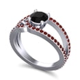 thumbnail image 2 of 2.50 T.C.W Round Cut Black Onyx & Garnet Gemstone Shiny Anniversary Ring for Women Solid 18K White Gold Size 9 by Diamond-Capitals, 2 of 8