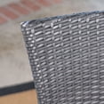 thumbnail image 3 of Jessie Outdoor 7 Piece Wicker Dining Set with Rectangular Acacia Wood Dining Table and Cushions, Gray, Gray, Silver, 3 of 8