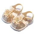 thumbnail image 3 of LUOGENLI Slippers Slippers for Girls Size 12 Children Shoes Comfortable Soft Sole Sandals Fashion Flower Beach Seaside Bow Sandals Slippers for Girls Size 10 Kids Slippers Girls Bulk Beige 25, 3 of 5