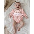 thumbnail image 4 of Miaouyo Infant Baby Girls Fall Romper 0 3 6 9 12 18 Months Plaid Print Bow Embroidery Long Sleeve Ruffled Round Neck Jumpsuit, 4 of 9