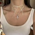 thumbnail image 5 of SIEYIO Cross Tie Choker Cross Strap Necklaces Alloy Material Religious Jewelry Gift, 5 of 9