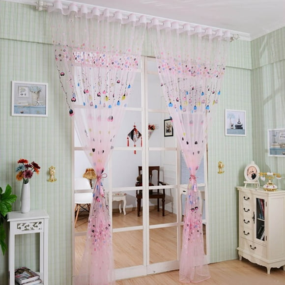 TopLLC Blackout Curtains, Curtains for Bedroom Flower Window Screens Door Balcony Curtain Panel Sheer a Curtain
