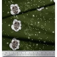 thumbnail image 2 of Soimoi Poly Georgette Fabric Star & Owl Bird Printed Fabric 1 Yard 52 Inch Wide, 2 of 3