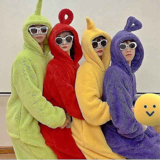 2023-home Cosplay de Teletubbies en 4 colores para adultos divertido Tinky Winky Anime Dipsy laa-laa Po suave manga larga pieza pijama disfraz
