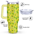 thumbnail image 3 of 40oz Cute Mini Cactus Theme Stainless Steel Flip Straw Tumbler Spill Proof Travel Cup Double Wall Vacuum Insulated Coffee Mug with Top Handle, 3 of 6
