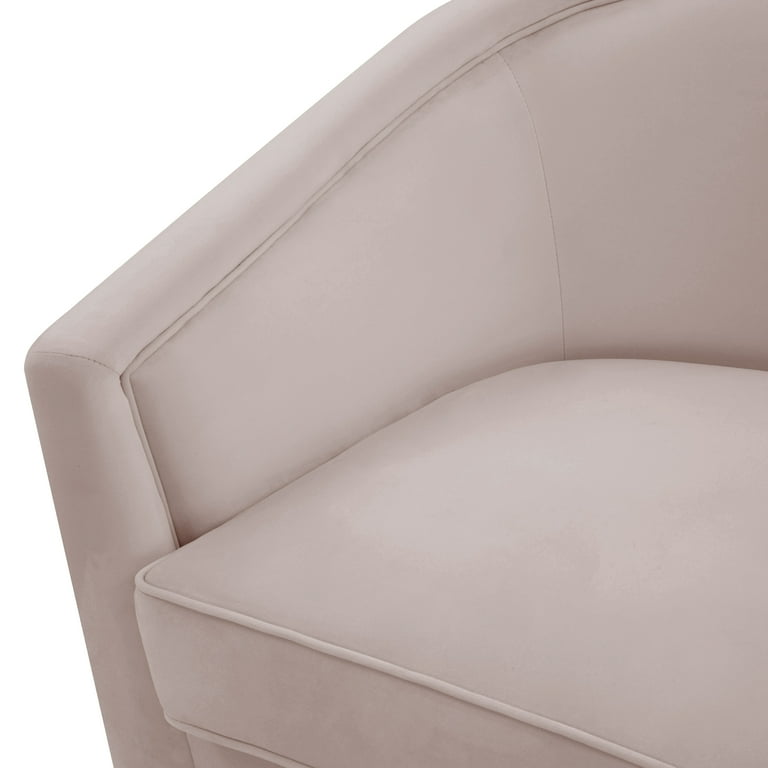 TOV Furniture Flapper Blush Velvet Swivel Chair with Gold Base