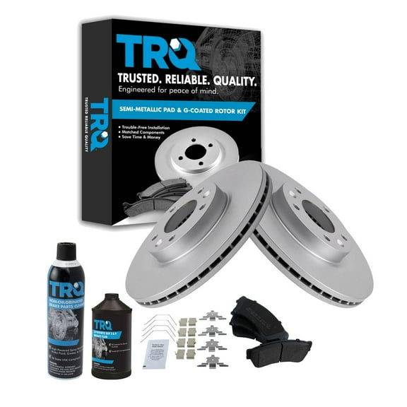 TRQ Front Disc Brake Pad & Coated Rotor Kit w/Chemicals for Ford Mercury Mazda BKA23849 Fits select: 2006-2012 FORD FUSION, 2008-2013 MAZDA 6