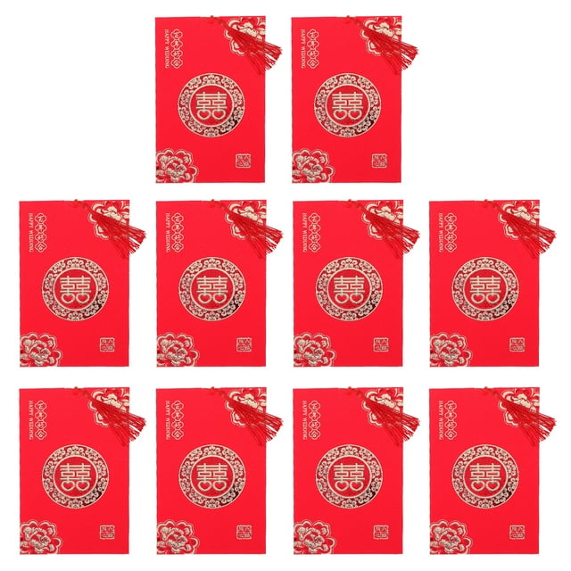 10pcs Invitations de Mariage Romantique de Style Chinois Belles Cartes d'Invitations en Papier