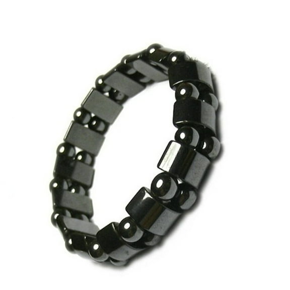Black Bangle Mens Beaded Bracelet Magnetic Simple