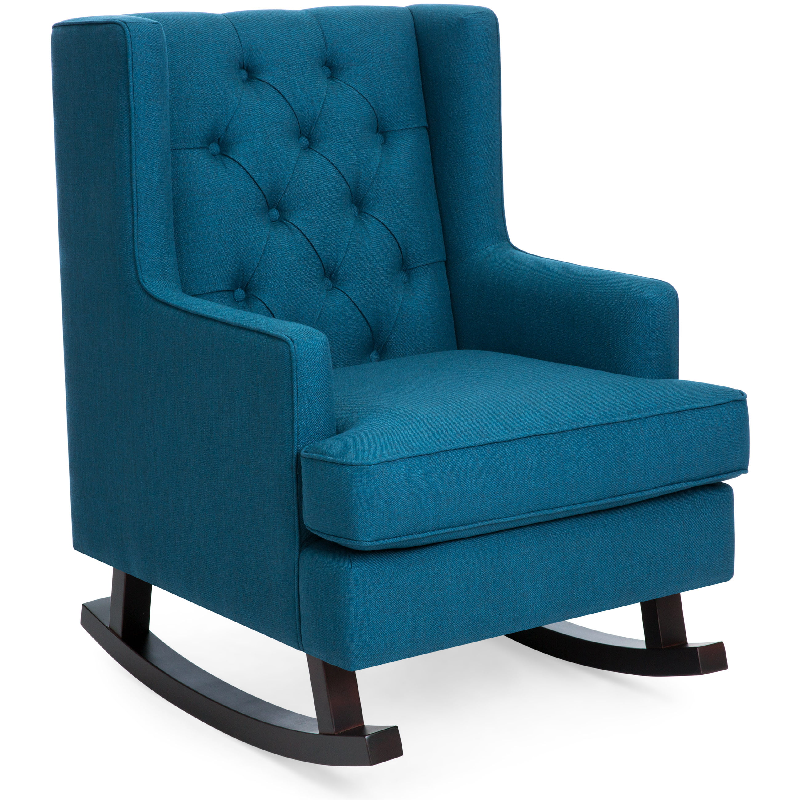 Best Choice Products Tufted Upholstered Wingback Rocking