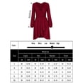 thumbnail image 4 of Women's V Neck Long Sleeve Wrap Dresses Ruffle A-Line Tunic Party Mini Dress, 4 of 4
