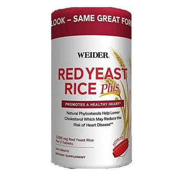 Weider Red Yeast Rice Plus with Phytosterols 240 Tablets - 2 Pack