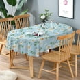 thumbnail image 2 of Daisy Oval Tablecloth, Blue Floral Oval Tablecloth, Sunflower Fabric Printed Oval Tablecloth, Spring Summer Waterproof Wrinkle Free Durable Tablecloth for Oval Tables 54 X 72 Inch, 2 of 5