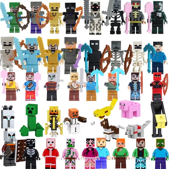 41Pcs Mine Mini craft Action Figures & Accessory Building Toys party supplies Set 1.77-in Scale Collectible Toys Playset