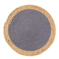 thumbnail image 2 of Fennco Styles Hand-Woven Rattan Cotton Rope Placemats 7-Inch Round, Set of 4 - Slate Braided Table Mats Heat Resistant Insulation for Home, Boho Décor, Dining Table, Banquets, Special Events, 2 of 3